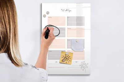 Glass dry erase board magnetic Monthly planner