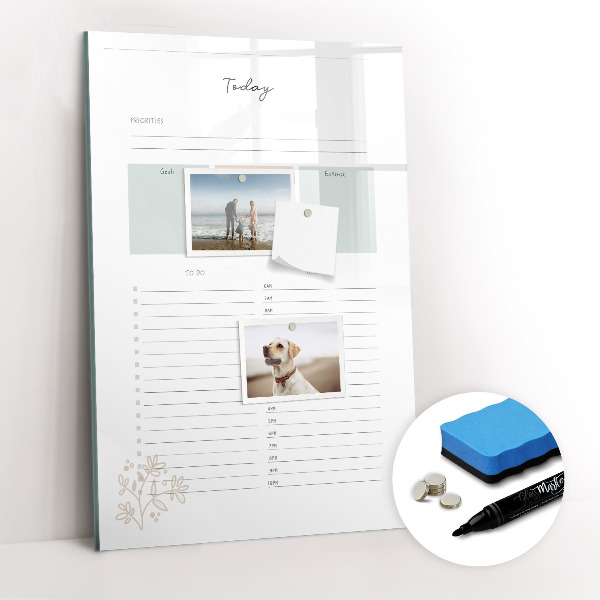 Magnetic writing board Weekly planner