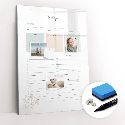 Magnetic writing board Weekly planner