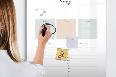 Magnetic marker board Weekly planner