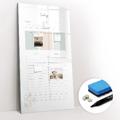 Magnetic writing board Weekly planner