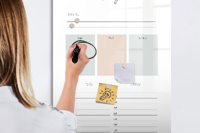 Magnetic marker board Weekly planner