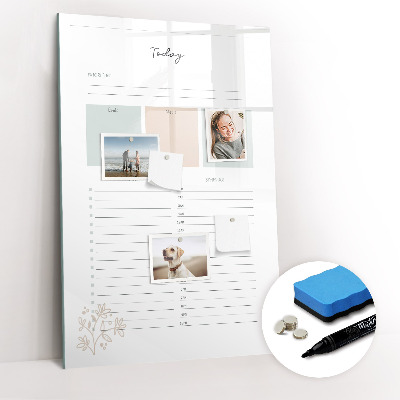 Magnetic writing board Weekly planner