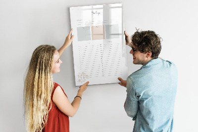Magnetic marker board Weekly planner