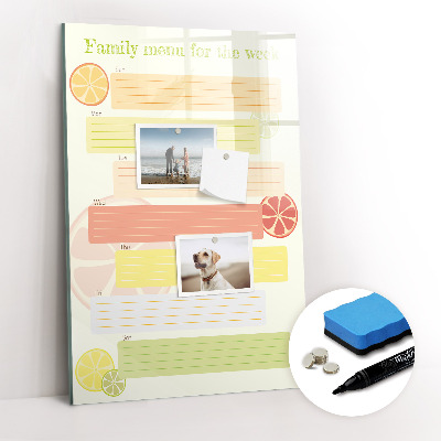 Glass dry erase board magnetic Today planner