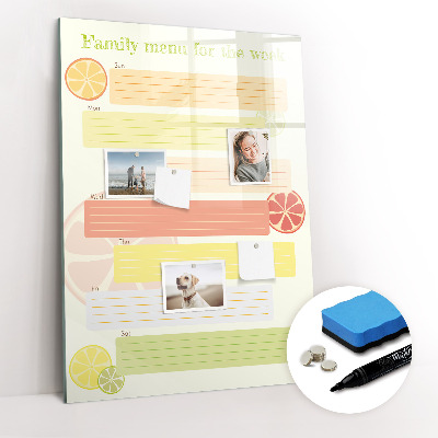 Glass dry erase board magnetic Today planner