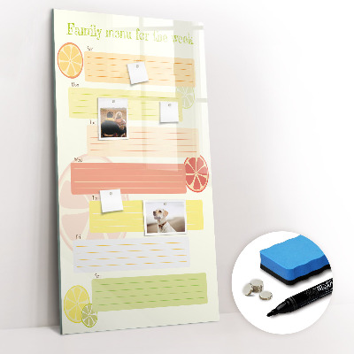 Glass dry erase board magnetic Today planner
