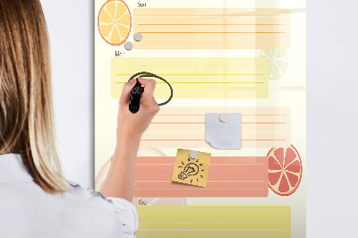 Glass dry erase board magnetic Today planner