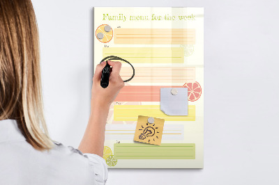 Glass dry erase board magnetic Today planner