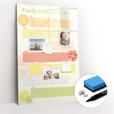 Glass dry erase board magnetic Today planner