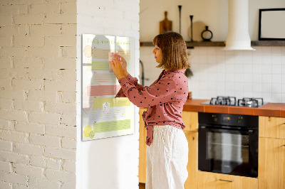 Glass dry erase board magnetic Today planner