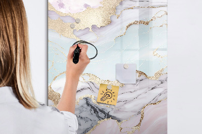Glass dry erase board magnetic Decorative marble