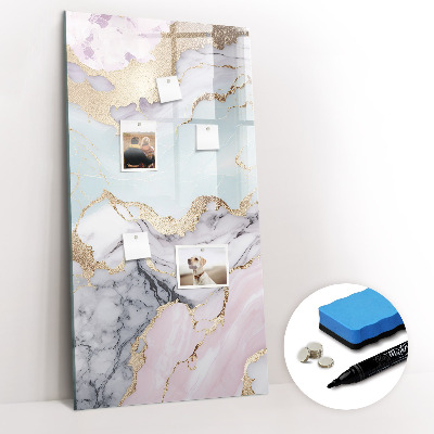Glass dry erase board magnetic Decorative marble