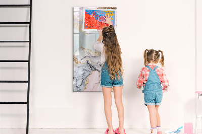 Glass dry erase board magnetic Decorative marble