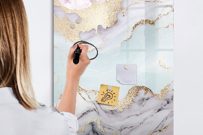 Glass dry erase board magnetic Decorative marble
