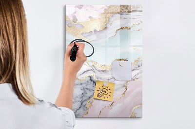 Glass dry erase board magnetic Decorative marble
