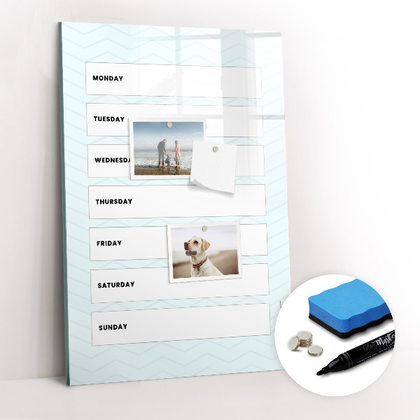 Glass dry erase board magnetic Travel planner