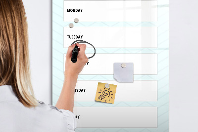 Glass dry erase board magnetic Travel planner