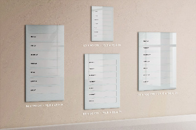 Glass dry erase board magnetic Travel planner
