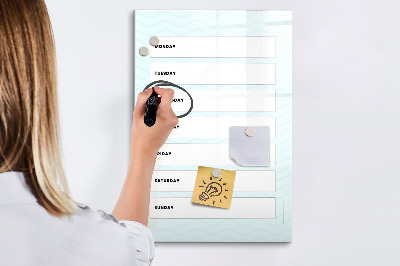 Glass dry erase board magnetic Travel planner