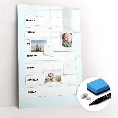 Glass dry erase board magnetic Travel planner