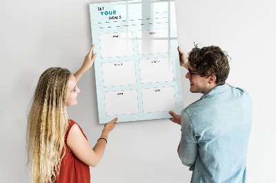 Magnetic board with marker Weekly planner