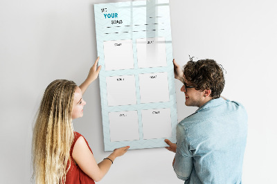 Magnetic board with marker Weekly planner