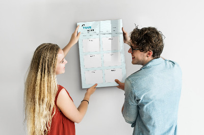 Magnetic board with marker Weekly planner