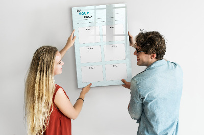 Magnetic board with marker Weekly planner