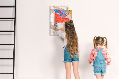 Magnetic board with marker Decorative marble