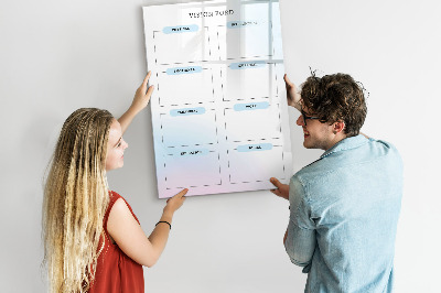 Magnetic board with marker Weekly planner