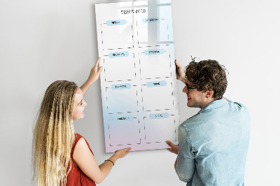 Magnetic board with marker Weekly planner