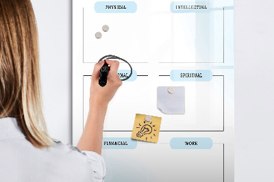 Magnetic board with marker Weekly planner