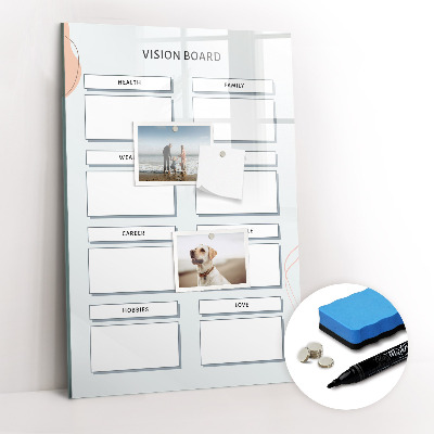 Glass dry erase board magnetic Board