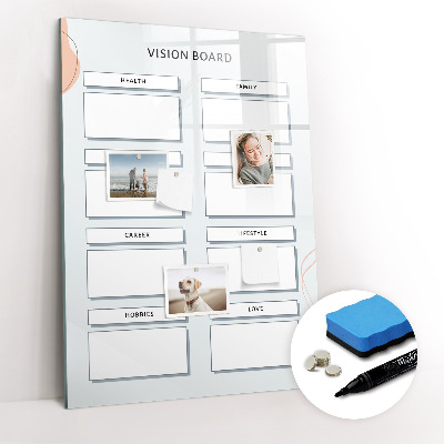 Glass dry erase board magnetic Board