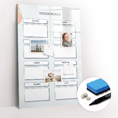 Glass dry erase board magnetic Board