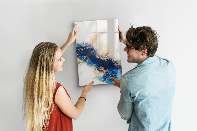 Glass dry erase board magnetic Delicate flowers
