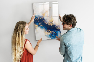 Glass dry erase board magnetic Delicate flowers