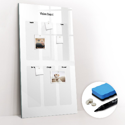Glass dry erase board magnetic Weekly planner