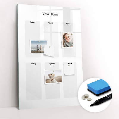 Glass dry erase board magnetic Weekly planner