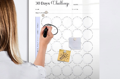 Glass dry erase board magnetic 30-day challenge