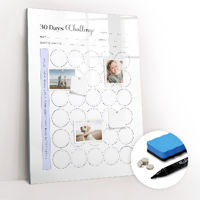 Glass dry erase board magnetic 30-day challenge