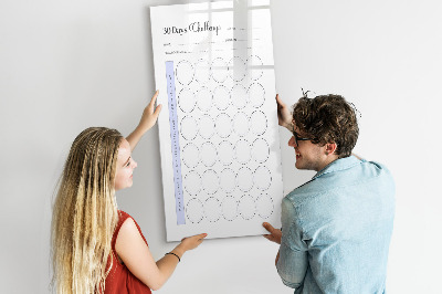 Glass dry erase board magnetic 30-day challenge