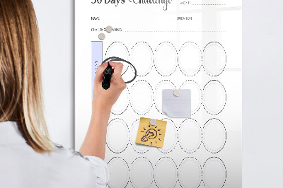 Glass dry erase board magnetic 30-day challenge