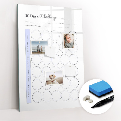Glass dry erase board magnetic 30-day challenge