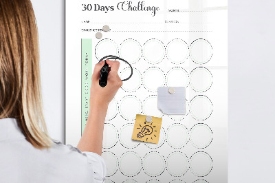 Magnetic board for drawing 30 Day Planner days