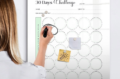 Magnetic board for drawing 30 Day Planner days