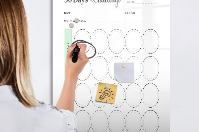 Magnetic marker board 30 Day Planner days