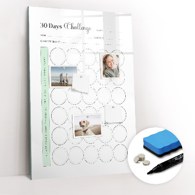 Magnetic board for drawing 30 Day Planner days