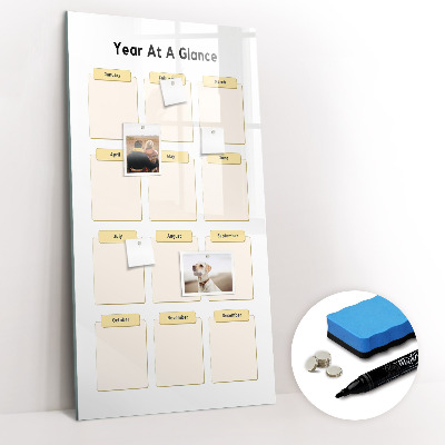 Magnetic marker board Watercolor Leaves